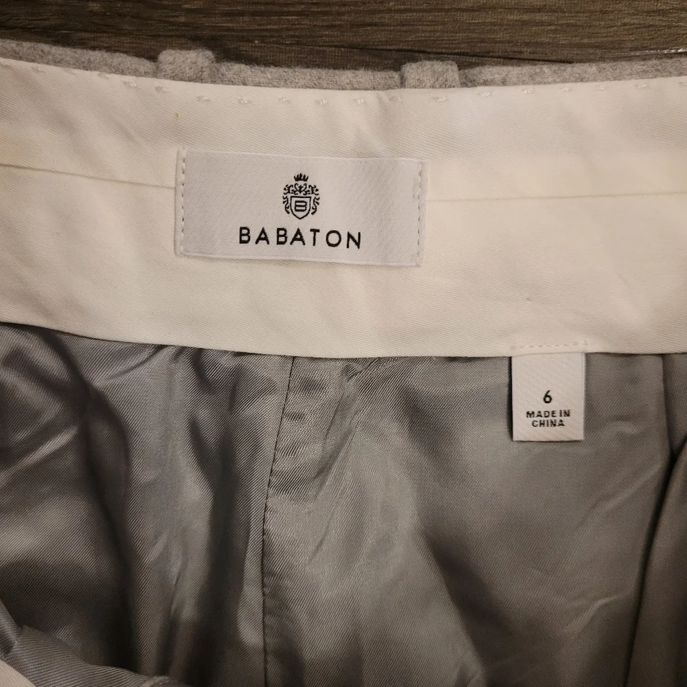 Aritzia Babaton The Next Pants Gray Pleated Wool Cashmere Blend Trousers Size 6 - Picture 6 of 11